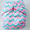One Size Pocket luier zigzag groen/roze