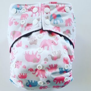 AIO One Size Pocket luier olifant roze